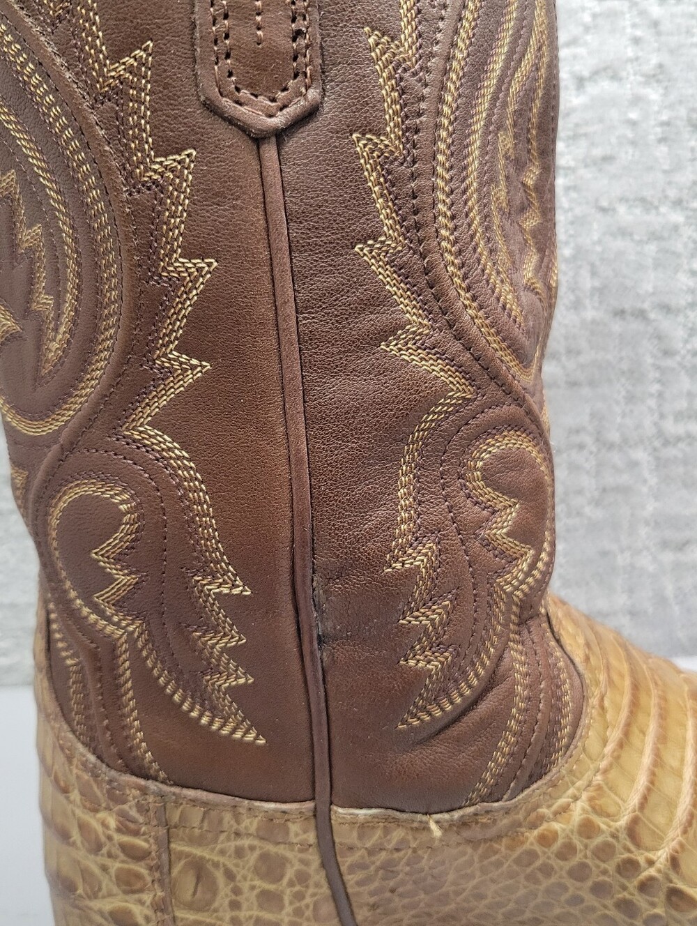 Tecovas the William Men's Size US 8.5D Pecan Caiman Cowboy Boots - Picture 12 of 13